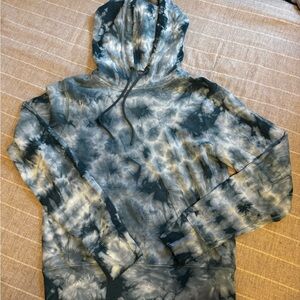 Athleta Men's Tie-Dye Hoodie in Blue and Gray